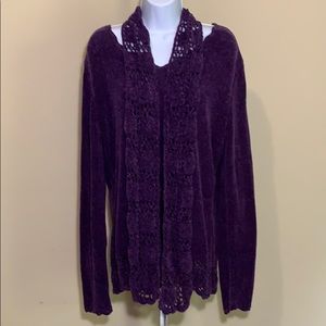 Purple Sweater with Scarf